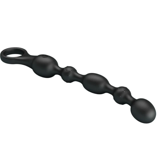 Vibrator anal cu bile, 10 moduri, silicon, Negru