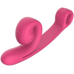 Vibrator Curve din silicon, roz, cu husă și cablu magnetic
