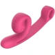 Vibrator Curve din silicon, roz, cu husă și cablu magnetic