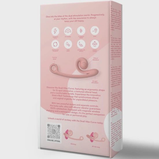 Vibrator Curbat - Ergonomic, Peach, Mărime Unică