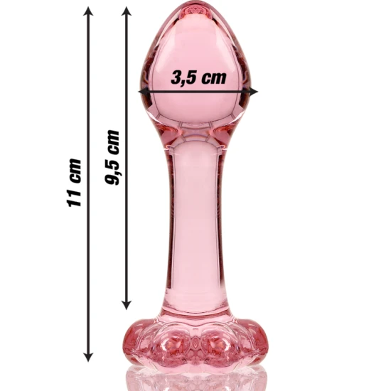 Plug Anal Nebula Series Model 2 - Sticlă Borosilicată, Roz, 11 cm