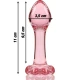 Plug Anal Nebula Series Model 2 - Sticlă Borosilicată, Roz, 11 cm