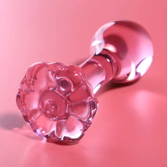 Plug Anal Nebula Series Model 2 - Sticlă Borosilicată, Roz, 11 cm