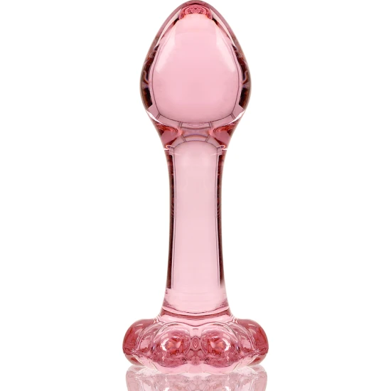 Plug Anal Nebula Series Model 2 - Sticlă Borosilicată, Roz, 11 cm