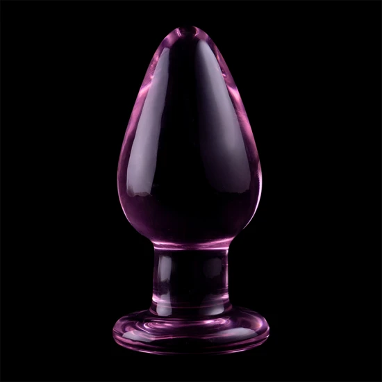 Plug Anal Model 3 - Sticlă Borosilicată, Roz, 11 cm