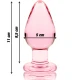 Plug Anal Model 3 - Sticlă Borosilicată, Roz, 11 cm