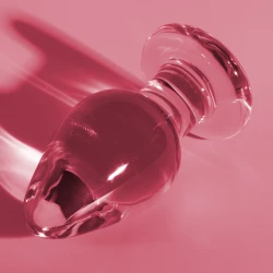 Plug Anal Model 3 - Sticlă Borosilicată, Roz, 11 cm