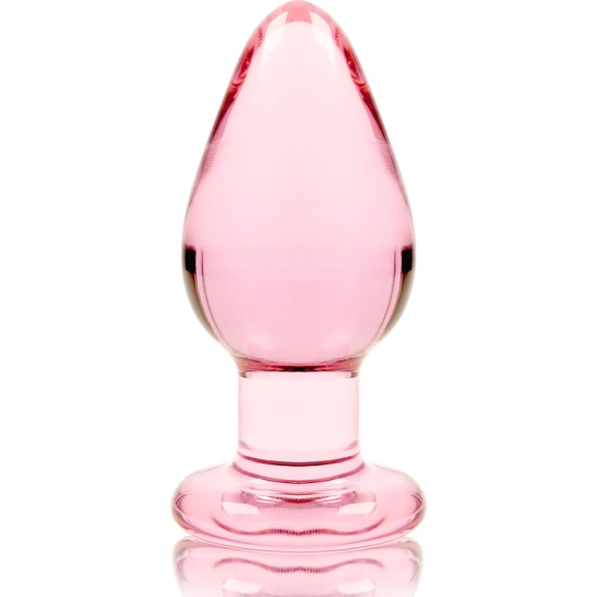 Plug Anal Model 3 - Sticlă Borosilicată, Roz, 11 cm