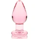 Plug Anal Model 3 - Sticlă Borosilicată, Roz, 11 cm