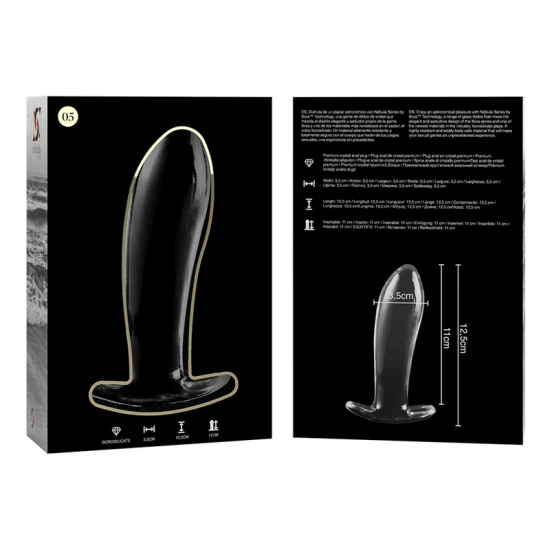 Plug Anal Nebula Series Model 5 - Borosilicat, Clar, 12.5 cm -O- 3.5 cm