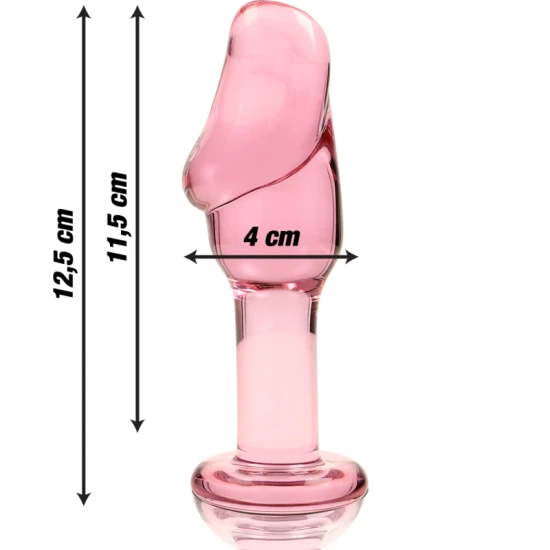 Plug Anal Model 6 - Borosilicate Glass, Roz, 12.5 cm