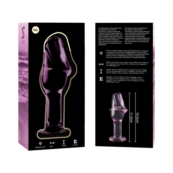 Plug Anal Model 6 - Borosilicate Glass, Roz, 12.5 cm