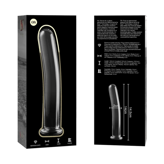 Dildo Nebula Series Model 8 - Borosilicat, Transparent, 14.5 cm