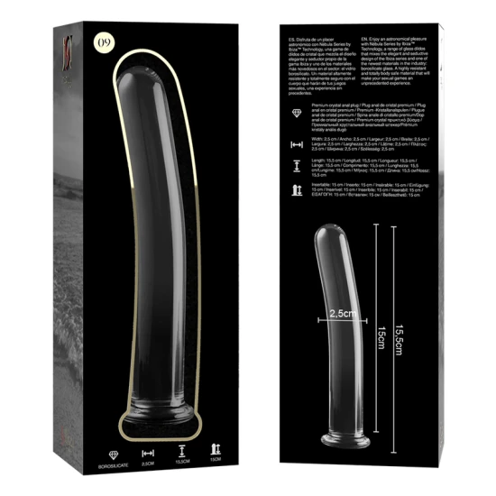 Dildo Nebula Series Model 9 - Borosilicat, Transparent, 15.5 cm