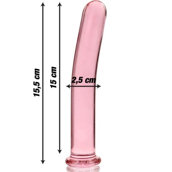 Dildo Nebula Series Model 9 - Borosilicat, Roz, 15.5 cm