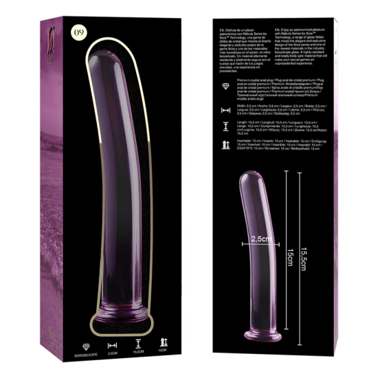 Dildo Nebula Series Model 9 - Borosilicat, Roz, 15.5 cm