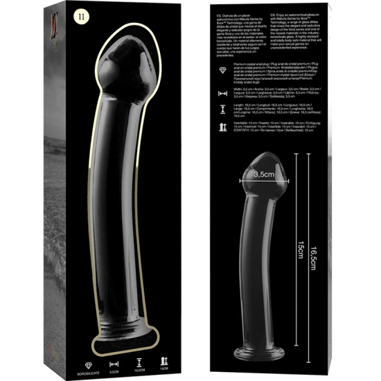 Dildo Nebula Series Model 11 - Borosilicat, Transparent, 16 cm