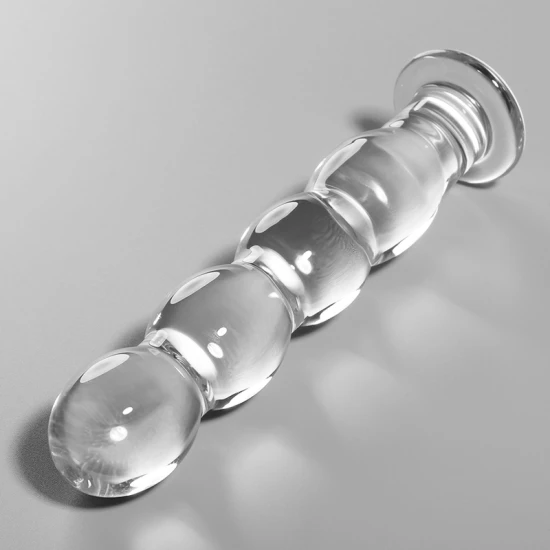 Dildo Nebula Series Model 10 - Borosilicate Glass, Alb, 16.5 cm