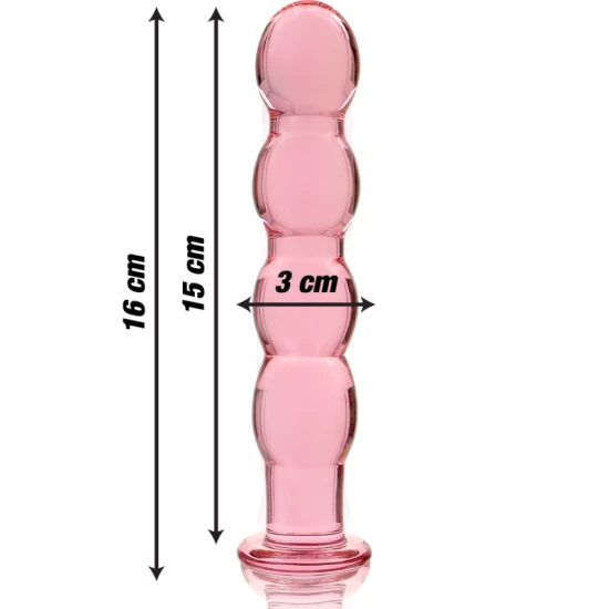 Dildo Nebula Series Model 10 - Borosilicate Glass, Roz, 16.5 cm