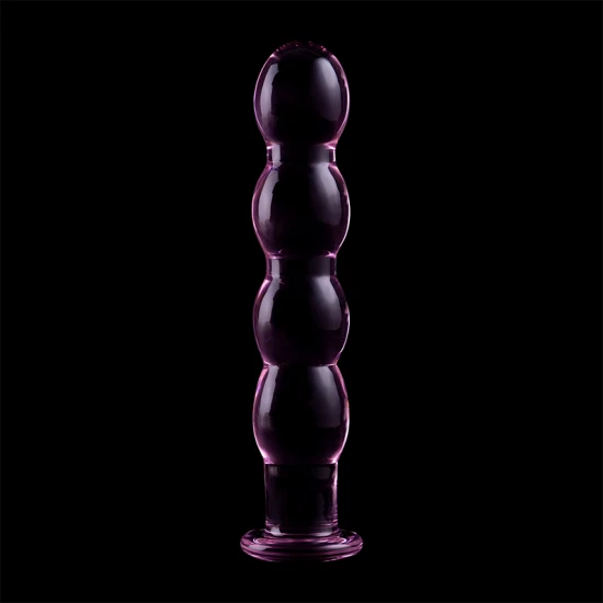 Dildo Nebula Series Model 10 - Borosilicate Glass, Roz, 16.5 cm