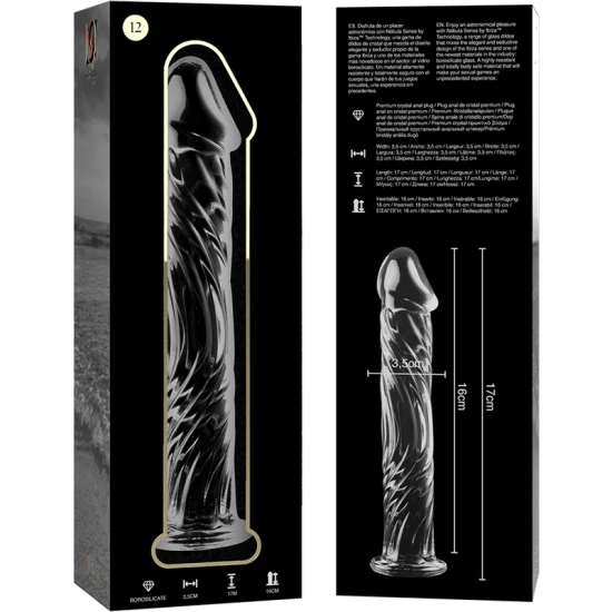 Dildo Nebula Series Model 12 - Borosilicat, Transparent, 17 cm