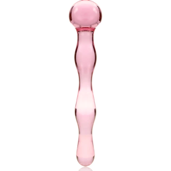 Dildo Luxos din Sticlă Borosilicată Roz 18 cm
