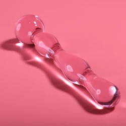 Dildo Luxos din Sticlă Borosilicată Roz 18 cm