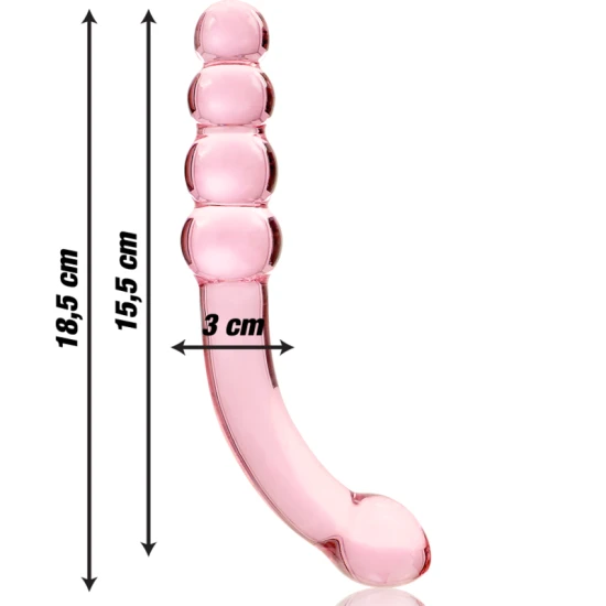 Dildo Nebula Series - Borosilicate Glass, Roz, 18.5 cm