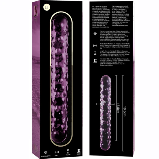 Dildo Nebula Series - Borosilicate Glass, Roz, 18.5 cm