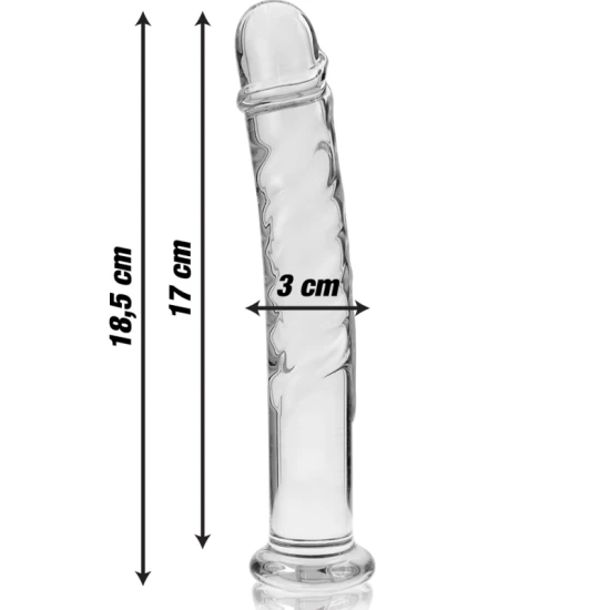 Dildo Nebula Series - Borosilicate Glass, Clear, 18.5 cm