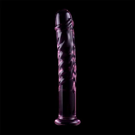 Dildo de Lux din Sticlă Borosilicată Roz 18.5 cm
