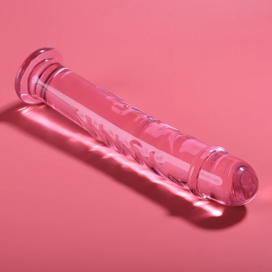 Dildo de Lux din Sticlă Borosilicată Roz 18.5 cm