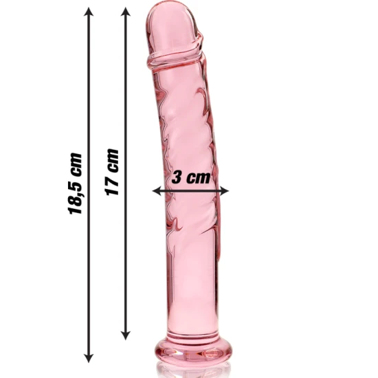 Dildo de Lux din Sticlă Borosilicată Roz 18.5 cm