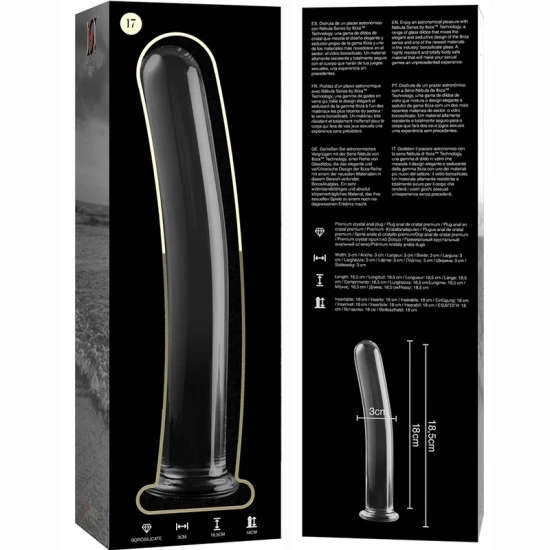 Dildo Nebula Series Model 17 - Borosilicat, Transparent, 18.5 cm