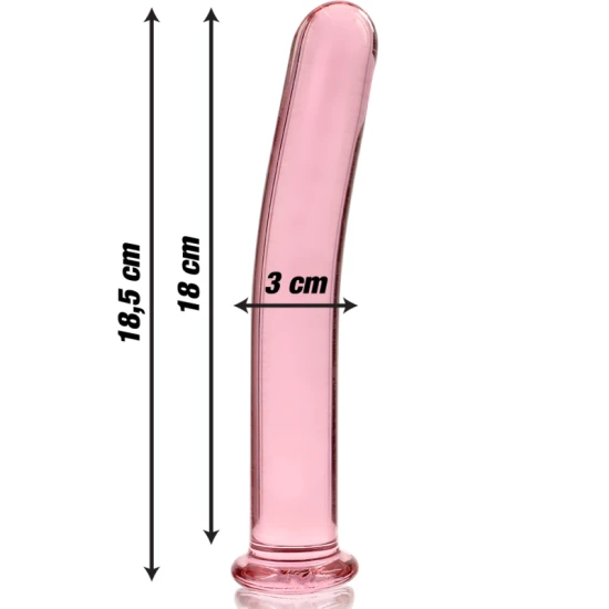 Dildo Nebula Series - Borosilicate Glass, Roz, 18.5 cm -O- 3 cm