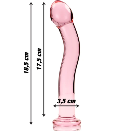 Dildo Nebula Series - Borosilicate Glass, Roz, 18.5 cm