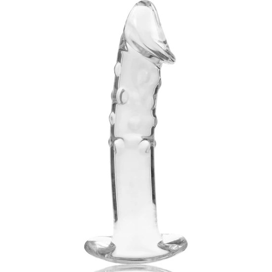 Dildo Nebula Series Model 19 - Borosilicate Glass, Alb, 18.5 cm