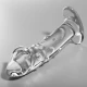 Dildo Nebula Series Model 19 - Borosilicate Glass, Alb, 18.5 cm