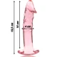 Dildo de Sticlă Borosilicată Roz 18.5 cm -O- 4 cm