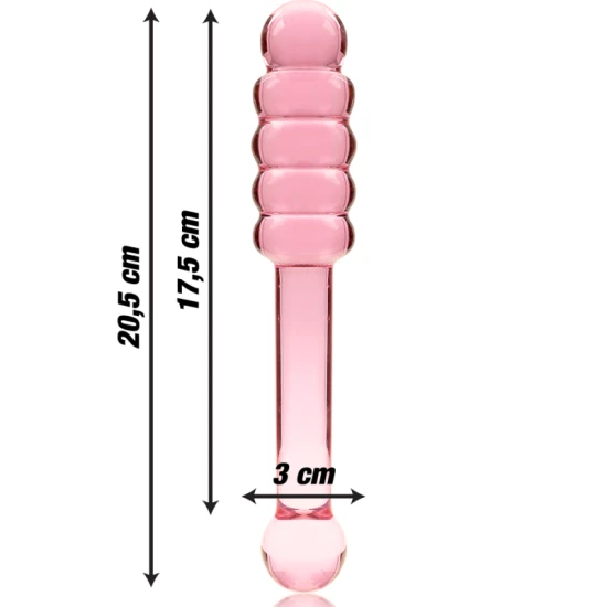 Dildo Nebula Series by Ibiza - Borosilicate Glass, Roz, 20.5 cm