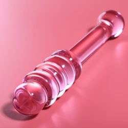 Dildo Nebula Series by Ibiza - Borosilicate Glass, Roz, 20.5 cm