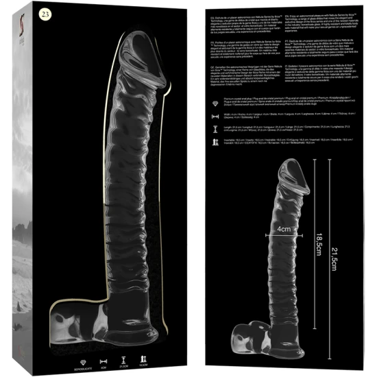 Dildo Nebula Series - Borosilicat, Clar, 21.5 cm