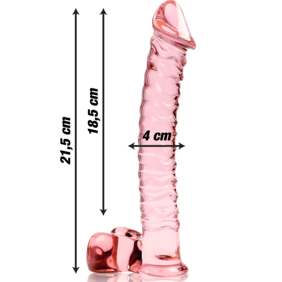 Dildo Nebula Series - Borosilicate Glass, Roz, 21.5 cm