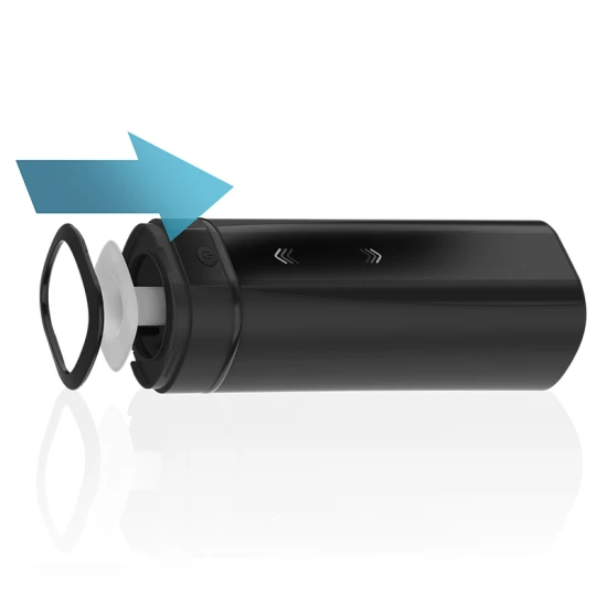 Masturbator teledildonic Onyx+ cu textură de piele, Negru
