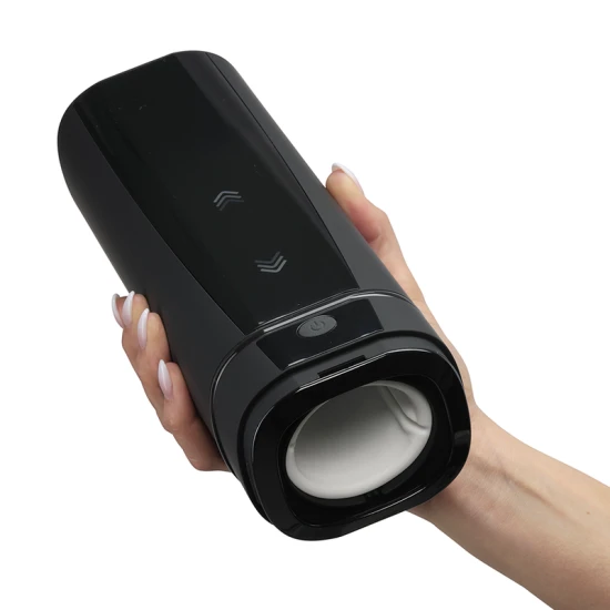 Masturbator teledildonic Onyx+ cu textură de piele, Negru
