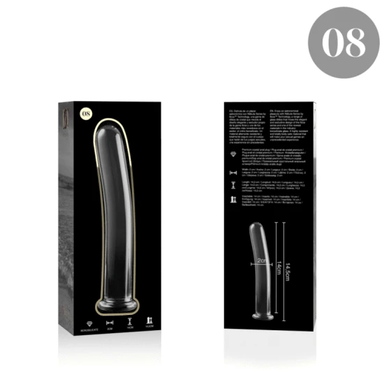 Dildo Nebula Series Model 8 - Borosilicat, Transparent, 14.5 cm