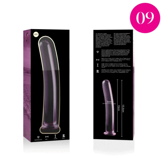 Dildo Nebula Series Model 9 - Borosilicat, Roz, 15.5 cm