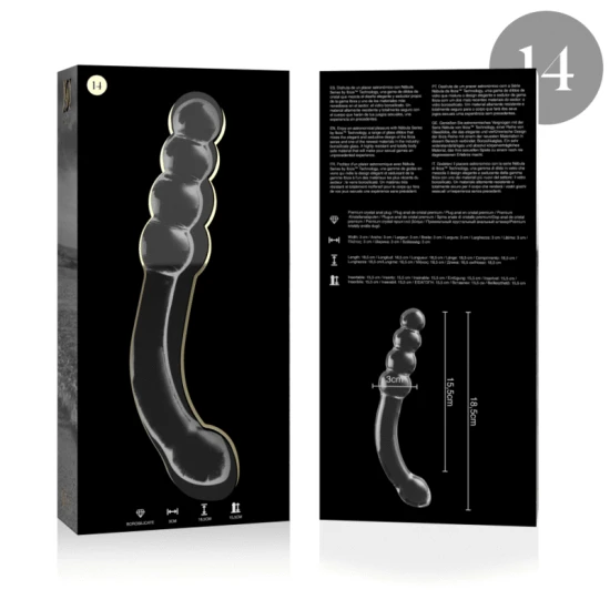 Dildo Nebula Series Model 14 - Borosilicat, Transparent, 18.5 cm