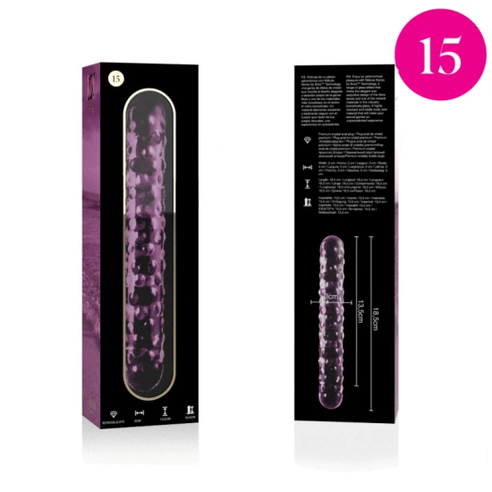 Dildo Nebula Series - Borosilicate Glass, Roz, 18.5 cm