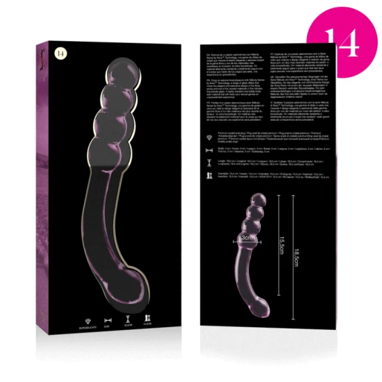 Dildo Nebula Series - Borosilicate Glass, Roz, 18.5 cm